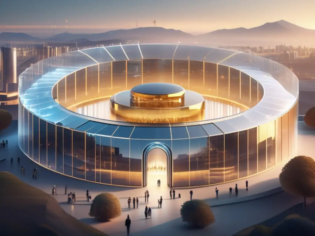 Fortaleza digital segura y transparente con criptomonedas Imagen de una fortaleza digital 8K con transparencia y seguridad