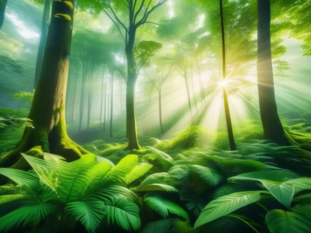 Bosque exuberante en 8k, detalle asombroso Imagen impresionante de bosque verde, detalles ultradetallados
