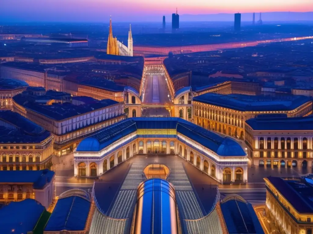 Impresionante skyline nocturno de Milán, Italia Imagen impresionante de la vibrante ciudad de Milán, Italia, con regulaciones financieras