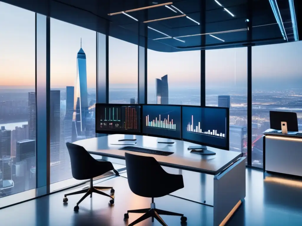 Oficina moderna con tecnología avanzada Imagen de oficina moderna de roboadvisors: Guía para principiantes en roboadvisors