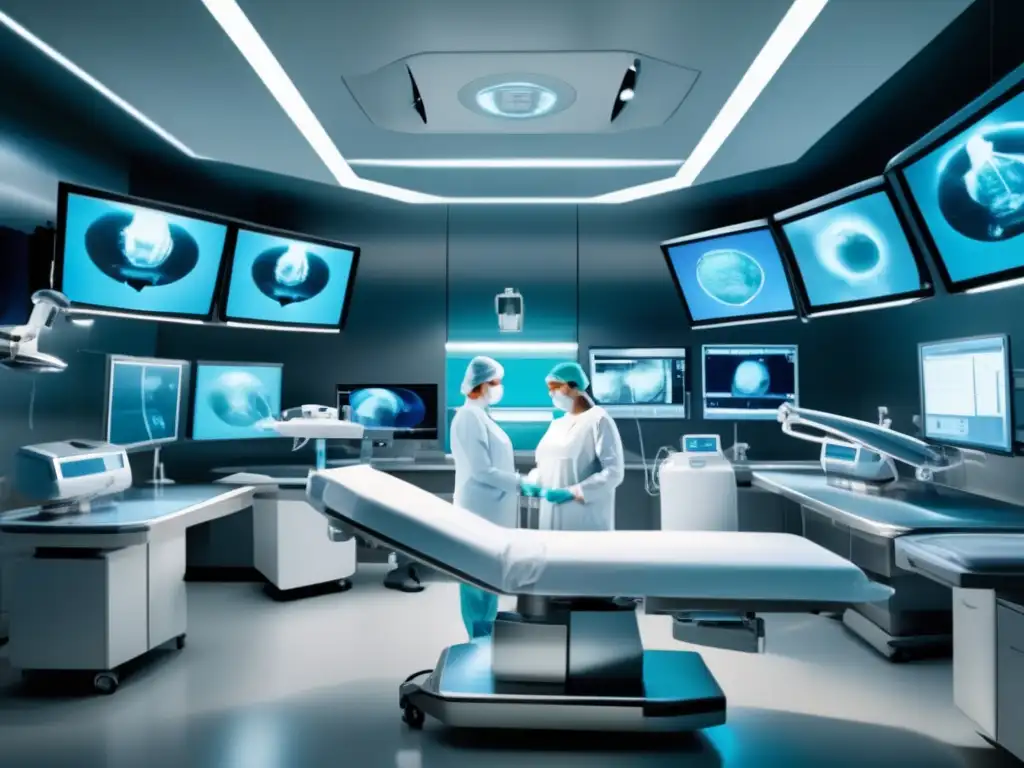Sala de operaciones moderna con tecnología de vanguardia Imagen de sala de operaciones con tecnología médica avanzada y equipo quirúrgico de precisión - Acciones dispositivos médicos rentables