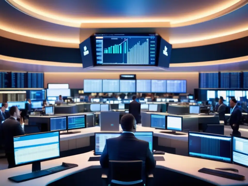 Trading floor moderno y sofisticado Imagen: Trading floor moderno de bolsa - Secretos bolsa, entender funcionamiento