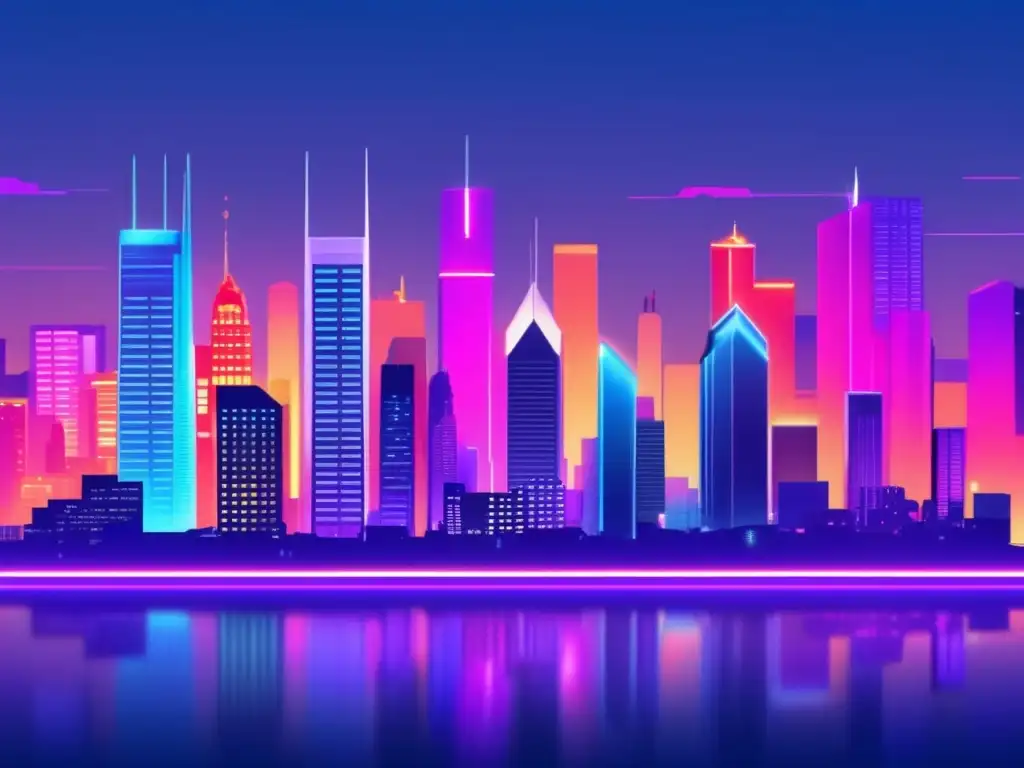 Impacto de la crisis económica en las acciones de energía Impacto de crisis económicas en acciones de energía: ciudad con edificios de empresas energéticas, resistentes y volátiles, en medio de una crisis económica