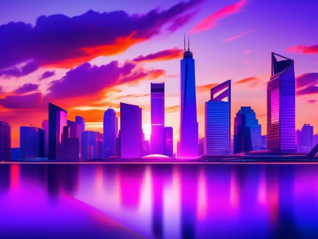 Ciudad moderna al atardecer, profesionales en discusión Impacto de la crisis política en las inversiones