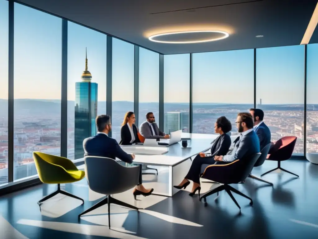 Oficina moderna en Madrid: Cultura y finanzas Impacto cultural en inversiones financieras en Madrid