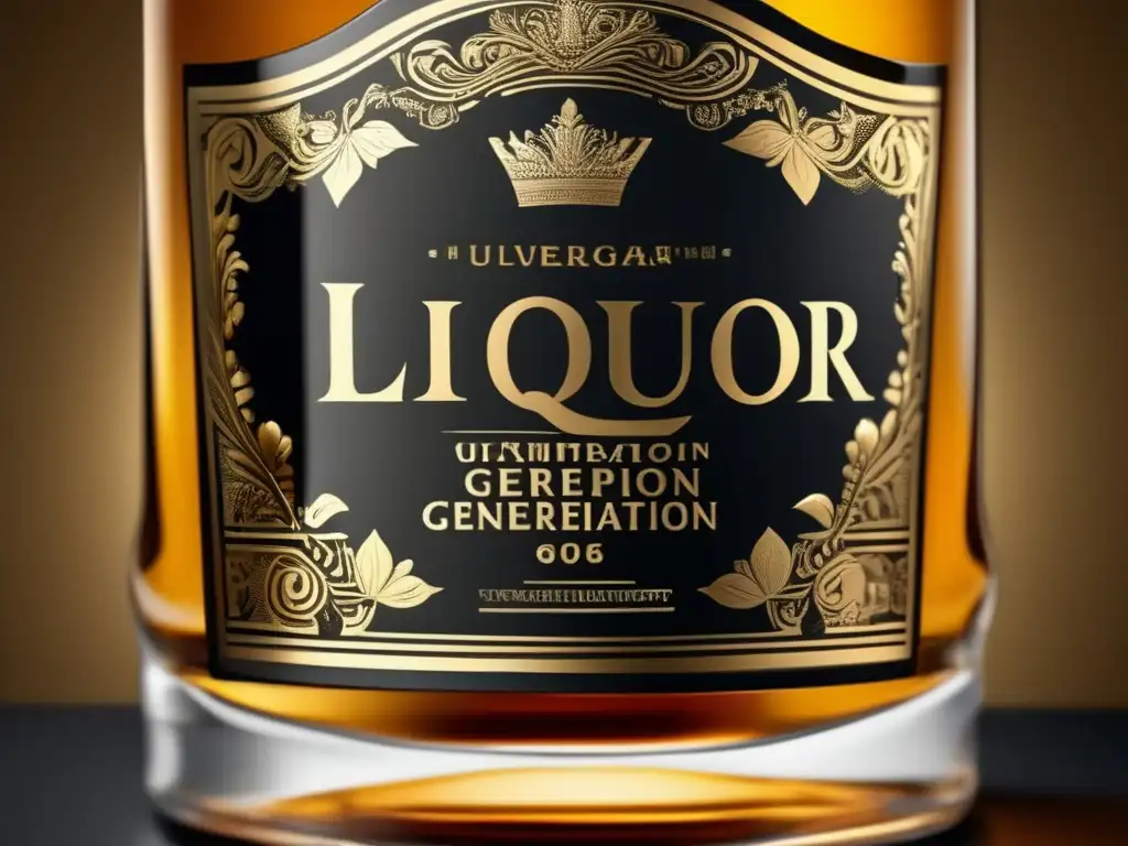Botella de licor de diseño exquisito Impacto diseño embotellado: lujoso, exclusivo, artístico