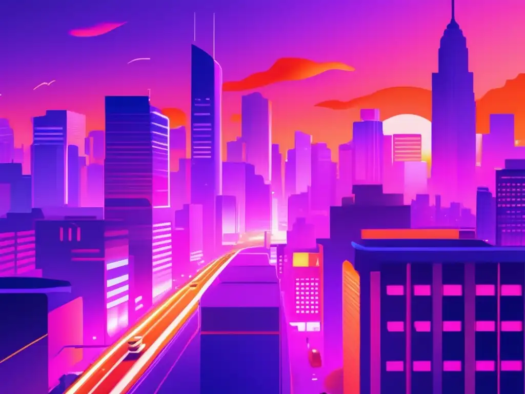 Ciudad moderna al atardecer Impacto económico de la inflación, inversión y fiscalidad en la ciudad al atardecer