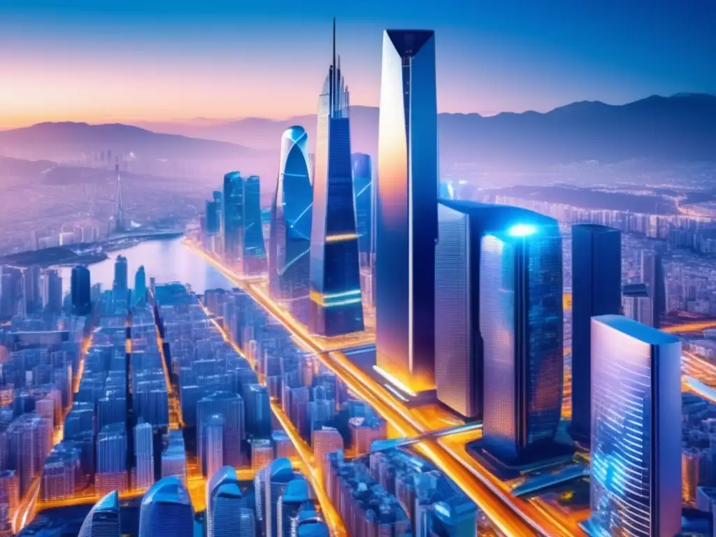 Impacto de la IA en Fintech Impacto de IA en Fintech: Futurista ciudad financiera con IA, datos en red, gráficos bursátiles, profesionales y tecnología vanguardista