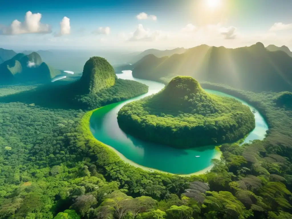 Exuberante selva tropical: belleza natural sin igual Impacto de la biodiversidad en las inversiones en un majestuoso paisaje de selva verde y ríos cristalinos