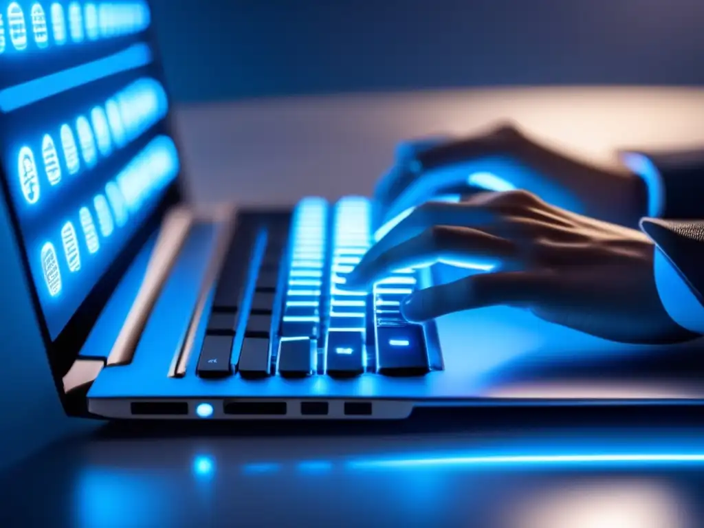Mano tecleando en un teclado moderno Importancia de comportamiento en línea en inversiones