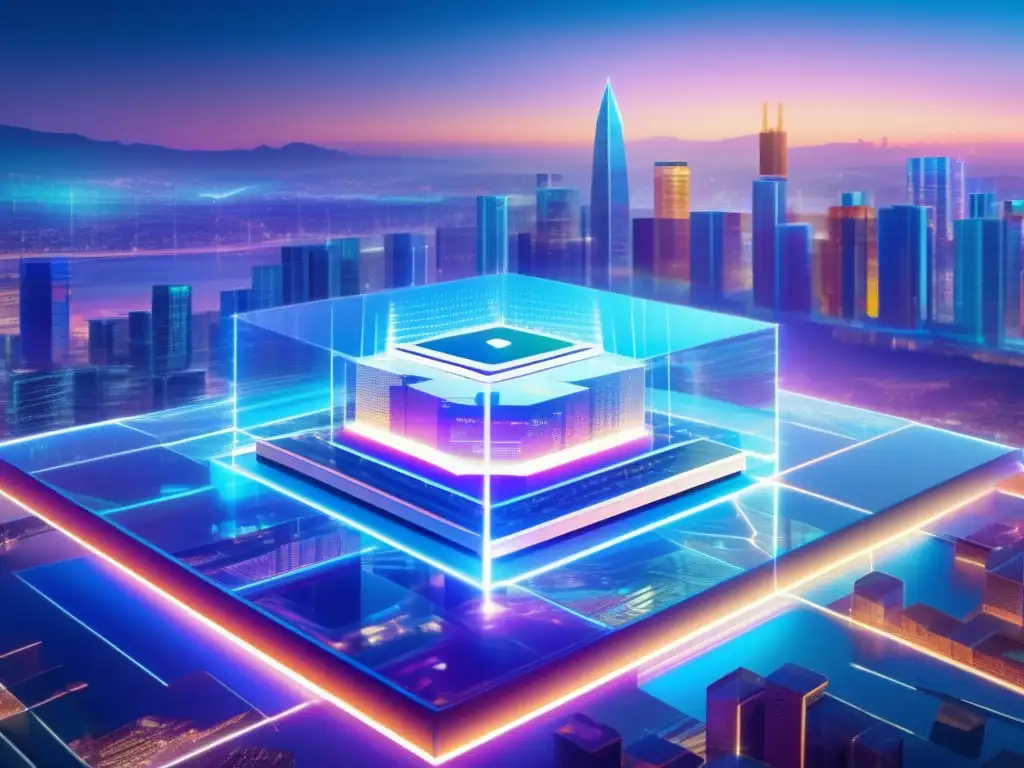 Paisaje digital futurista: Blockchain seguro y criptografía Importancia de la criptografía en la seguridad de las criptomonedas