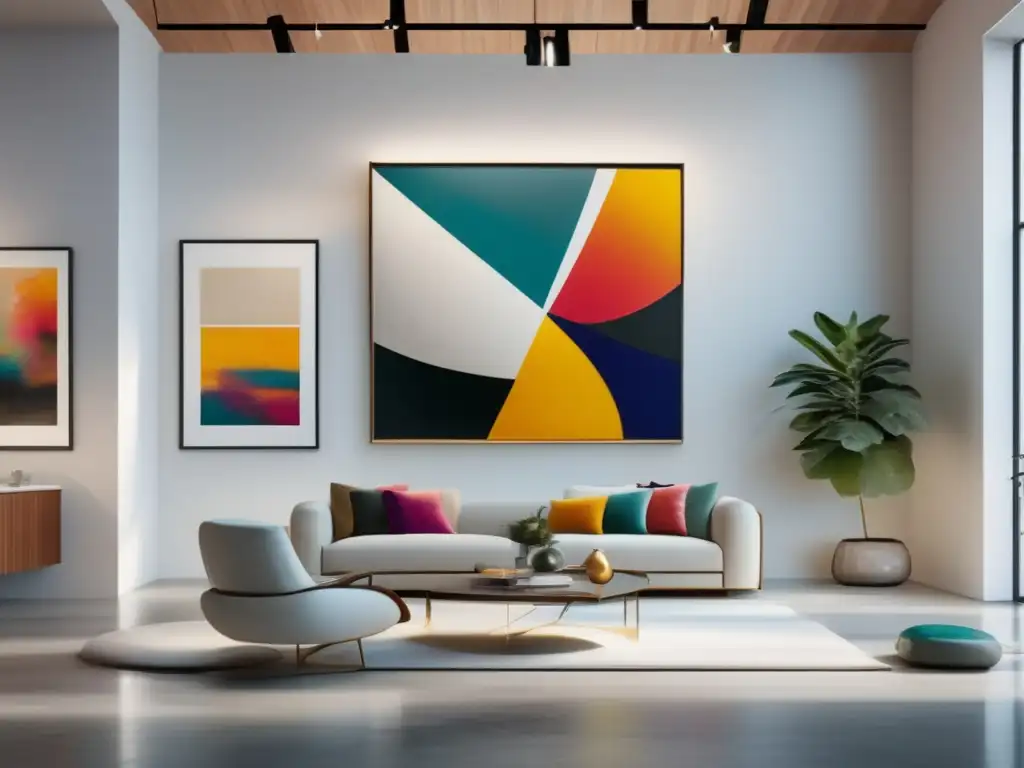 Galería de arte moderna Importancia críticos arte valor coleccionables en galería moderna con obra maestra abstracta y esculturas delicadas