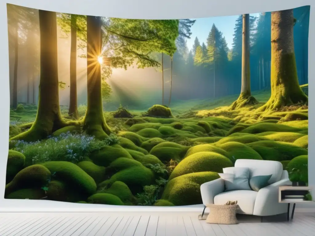 Lucha contra el cambio climático: belleza y resiliencia de la naturaleza Importancia inversión cambio climático: Imagen impresionante de bosque vibrante y biodiverso, reflejando la belleza y resiliencia de la naturaleza