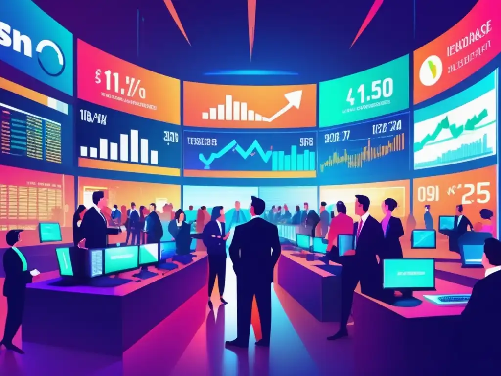 Traders en piso de bolsa Importancia liquidez inversiones en vibrante imagen de la bolsa