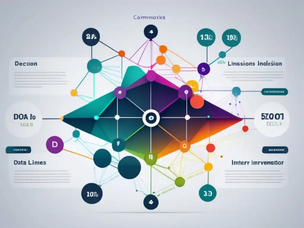Visualización sofisticada de inversión y análisis de datos en commodities Visualización impresionante de indicadores clave en inversión de materias primas