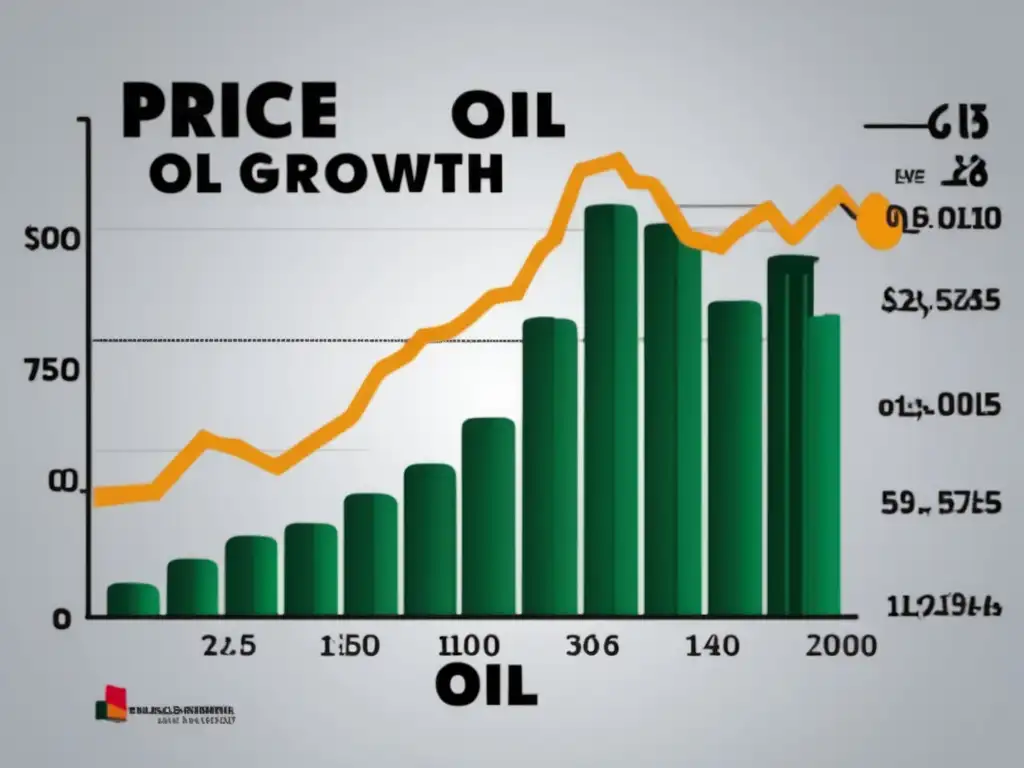 Relación entre precio del petróleo y crecimiento económico Influencia petróleo en mercados financieros: gráfico estilizado muestra relación compleja entre precio petróleo y crecimiento económico