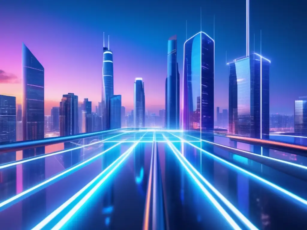 Futuro digital seguro en la ciudad Infraestructura digital futurista y segura: ciudad inteligente, contratos inteligentes y seguridad de inversiones