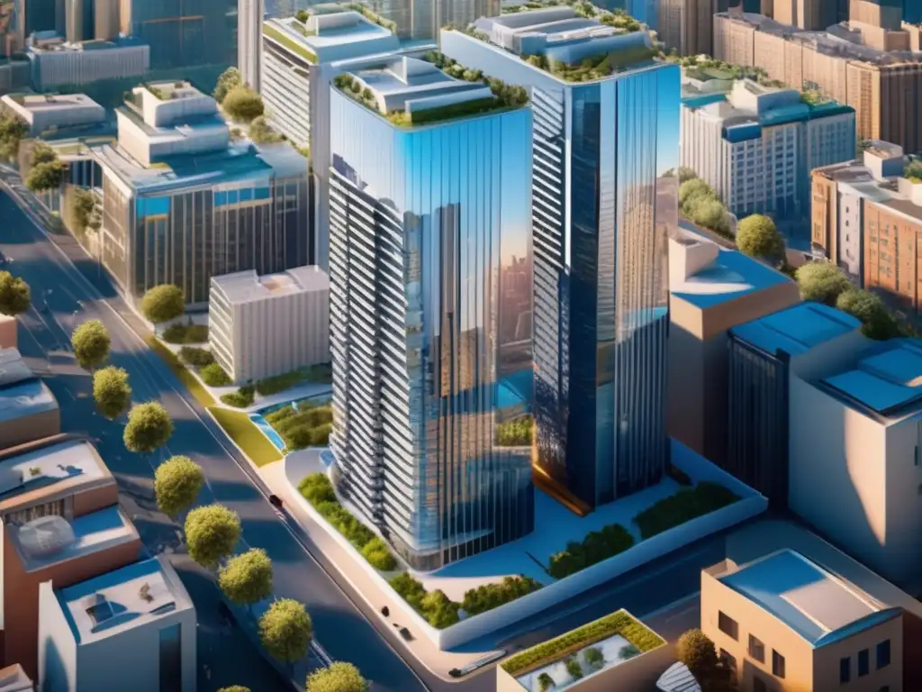 Edificio residencial moderno en vibrante paisaje urbano Ingresos pasivos con propiedades residenciales en una imagen urbana de alta calidad