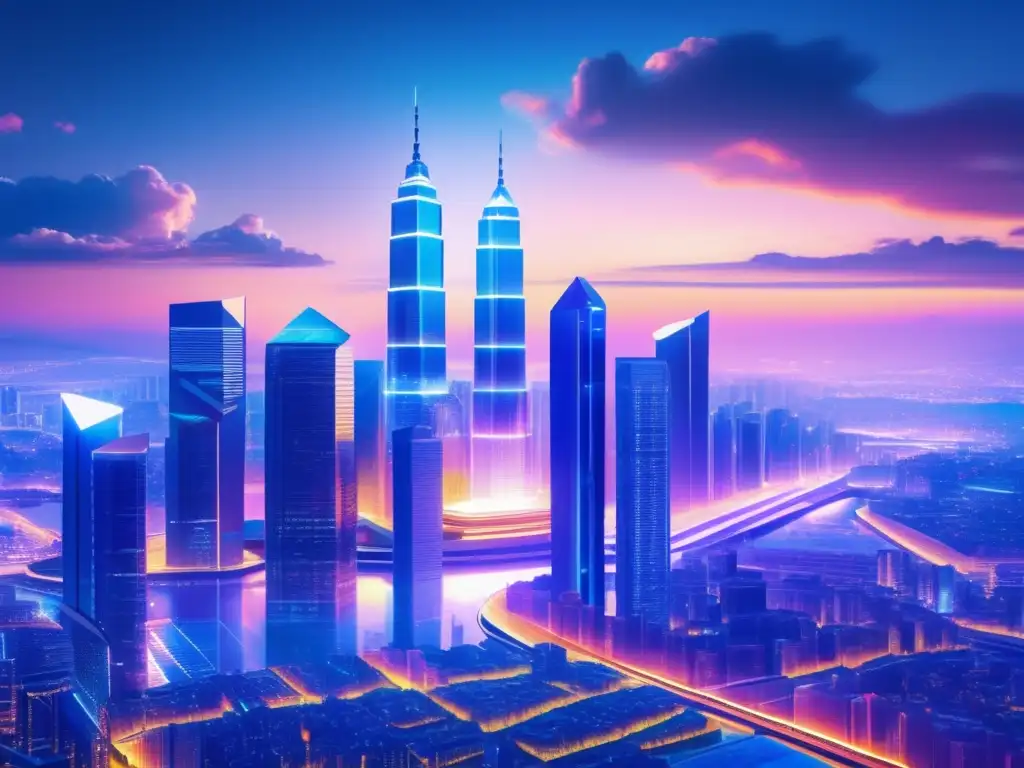 Ciudad futurista con blockchain y crowdfunding Innovaciones en crowdfunding: ciudad futurista, blockchain y financiamiento colectivo