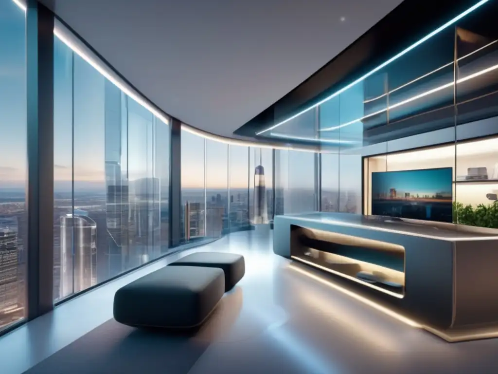Edificio comercial futurista con VR/AR Innovaciones diseño propiedades comerciales: Edificio futurista con realidad virtual y aumentada