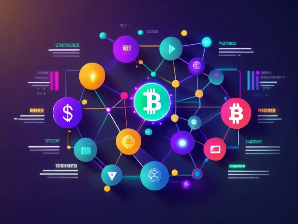 Red de transacciones financieras cripto Interfaz digital futurista mostrando transacciones financieras y la intersección entre leyes antilavado y criptomonedas