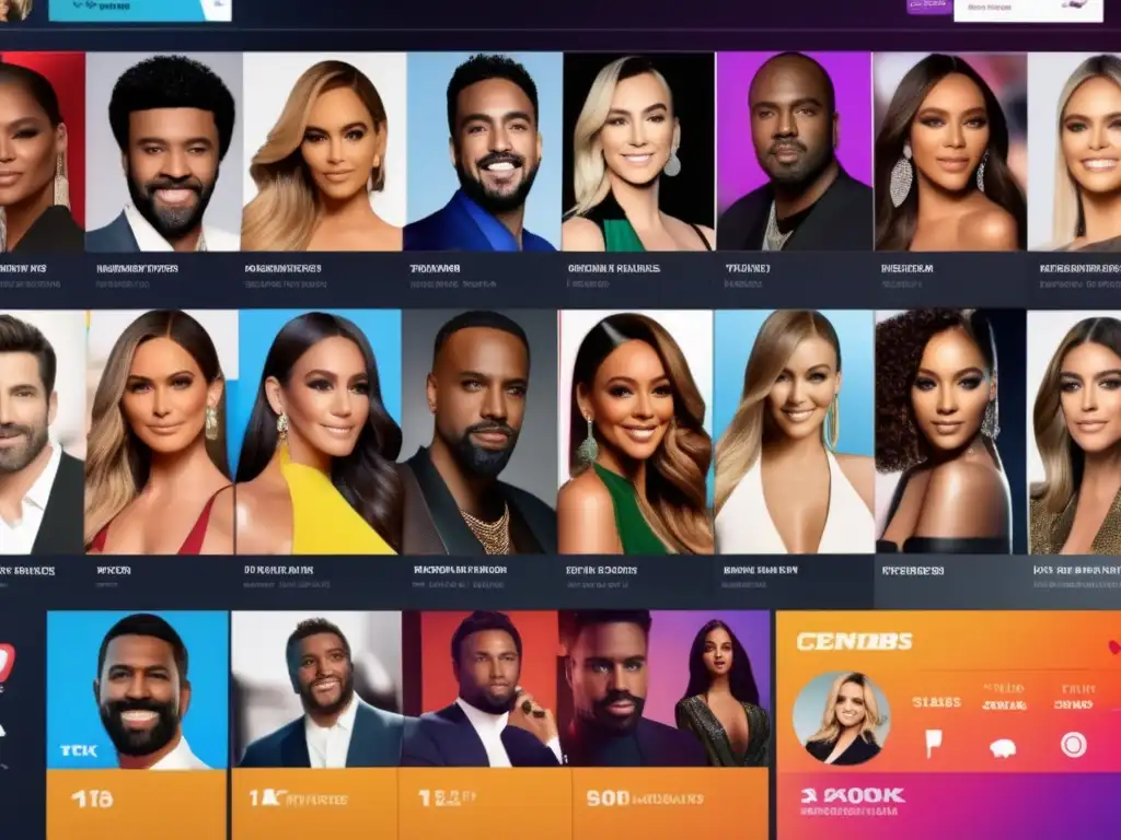 Interfaz digital moderna con celebridades y altcoins Interfaz digital moderna con celebridades y altcoins preferidas
