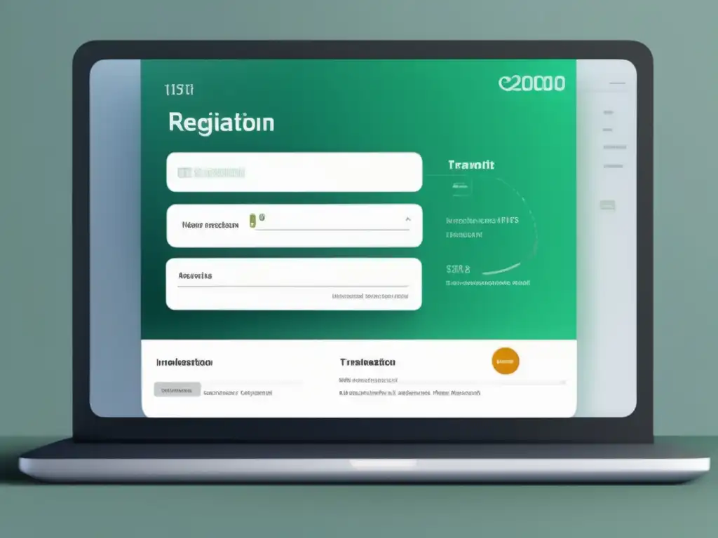 Interfaz digital moderna con registro y compra segura de Bitcoin Interfaz digital moderna y elegante con formulario de registro y compra segura de Bitcoin