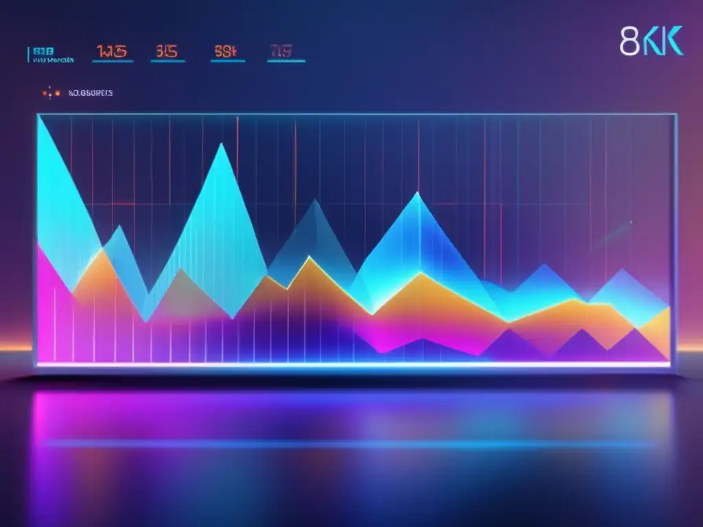 Futuro interface financiera holográfica Interfaz financiera futurista con hologramas y datos en tiempo real - Mejoras en la experiencia del usuario en plataformas de inversión mediante IA