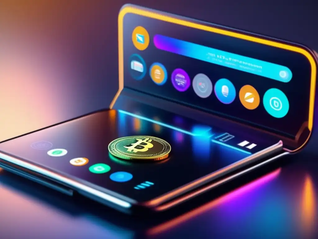 Interfaz de billetera digital futurista en 8k Interfaz futurista de billetera digital con criptomonedas - Errores comunes minería criptomonedas
