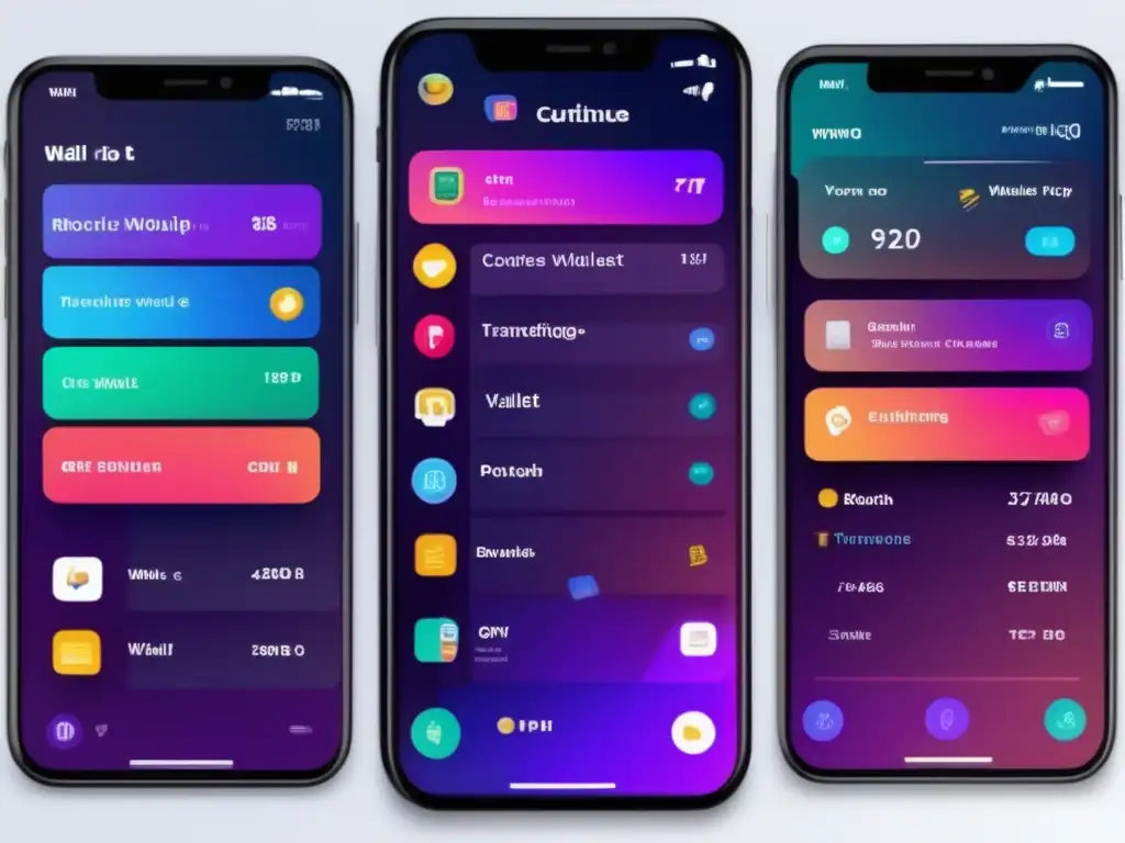 Interfaz de billetera digital futurista Interfaz futurista para billetera digital - Comparativa plataformas wallets cripto