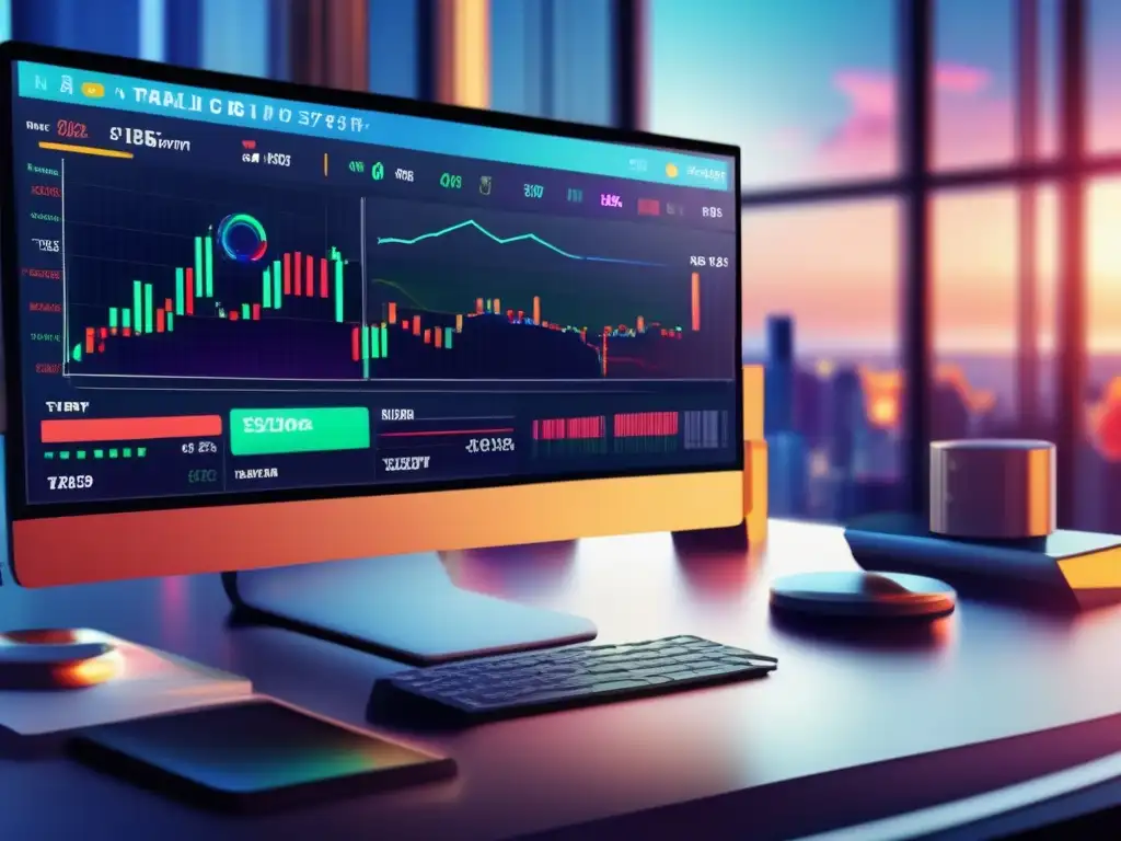 Plataforma de trading moderna con gráficos en tiempo real Interfaz moderna de plataforma de trading digital con gráficos en tiempo real de altcoins