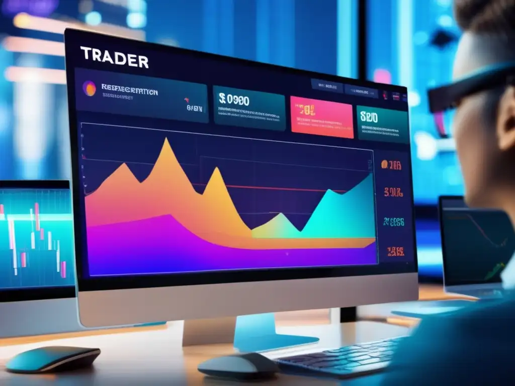 Plataforma de trading moderna y futurista Interfaz moderna de plataforma de trading social en criptomonedas