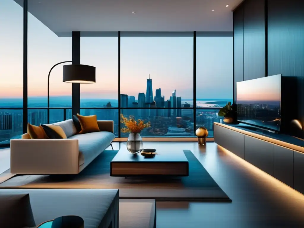 Apartamento moderno con vistas impresionantes Interior de apartamento moderno y lujoso con vistas a la ciudad - Psicología comprador vivienda: vender mejor