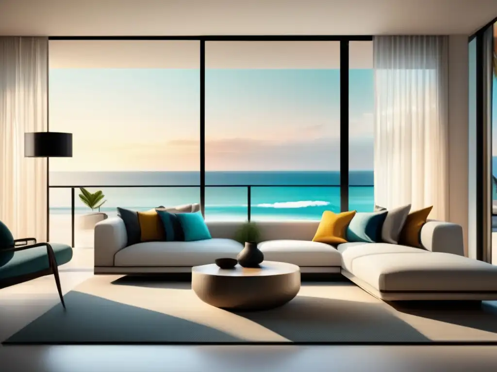 Interior moderno y minimalista de una propiedad vacacional Interior de propiedad vacacional con diseño moderno - Mejoras para propiedades vacacionales