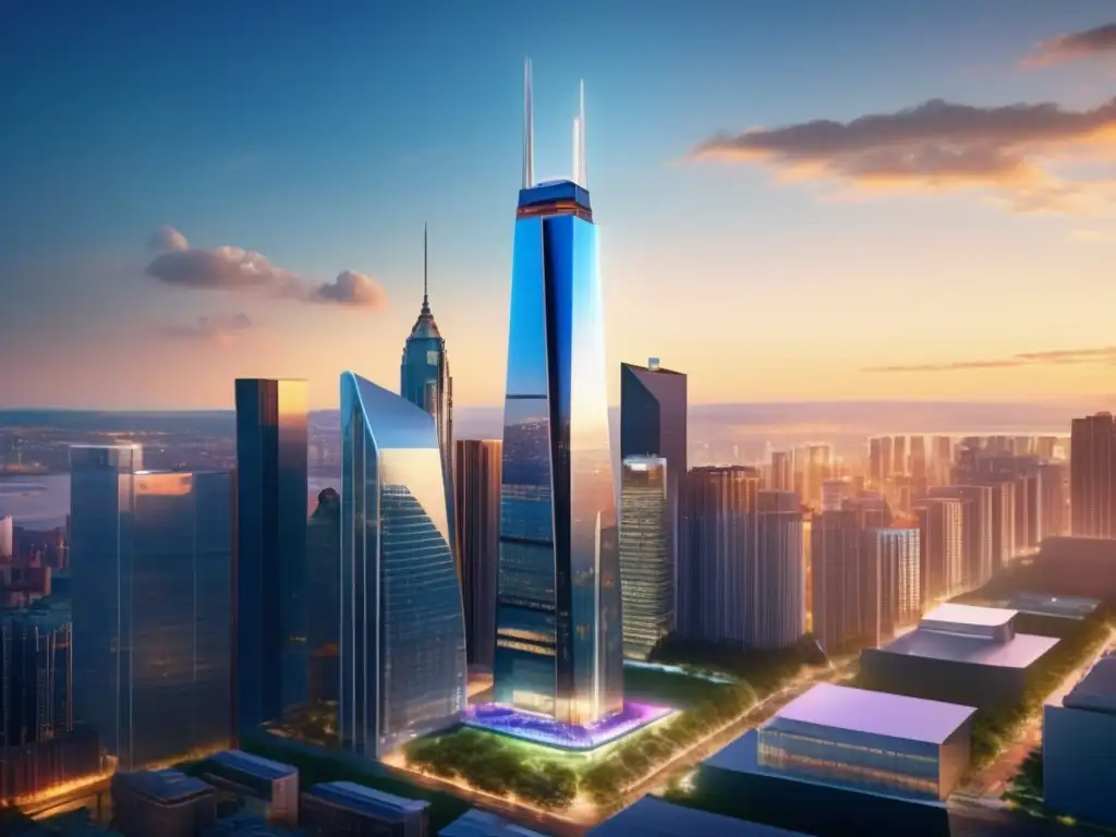 Moderna inversión inmobiliaria en ciudad vibrante Inversión en bienes raíces: Modernidad, elegancia y progreso en un edificio de lujo y vibrante ciudad