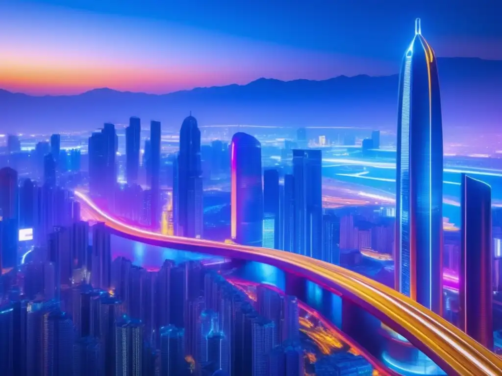 Oportunidades de inversión en criptomonedas Inversión en criptomonedas en Asia: Ciudad vibrante con rascacielos, tecnología, criptomonedas y personas emocionadas