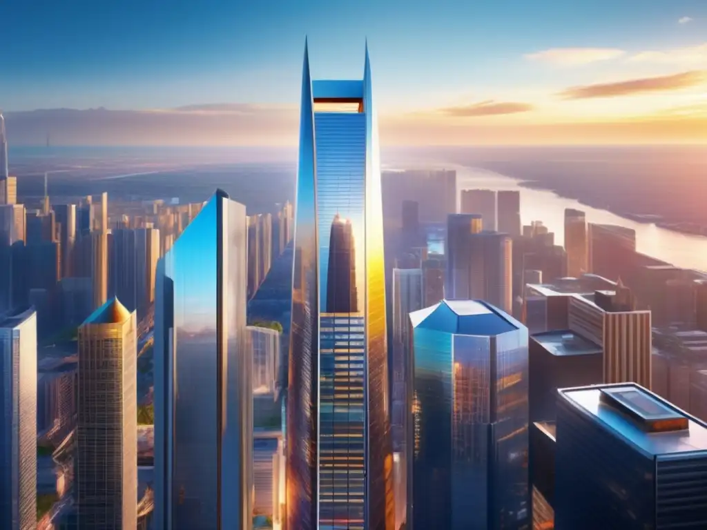 Rascacielos moderno en una ciudad vibrante Inversión en fondos inmobiliarios - Imagen de rascacielos moderno en una ciudad vibrante