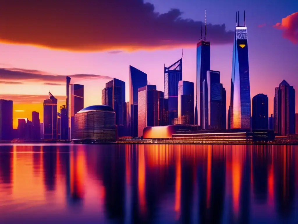 Ciudad moderna al atardecer con rascacielos Inversión inmobiliaria: Evita errores fatales