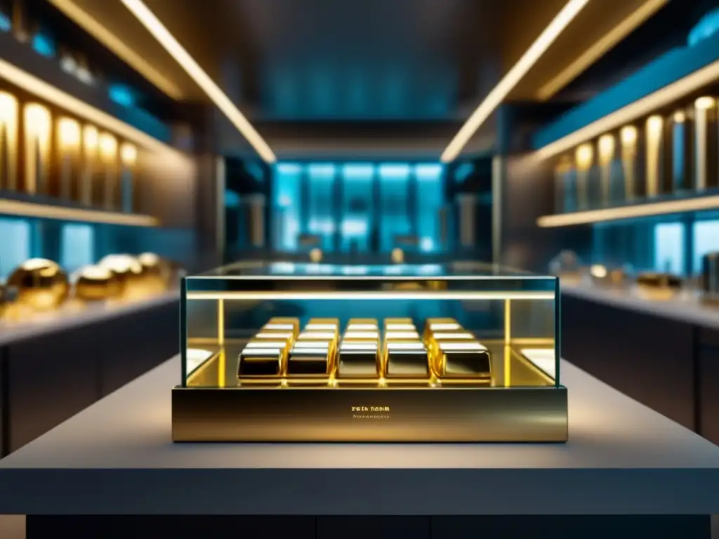 Laboratorio futurista con metales raros Inversión en metales raros rentables: Laboratorio futurista con metales preciosos en exhibición