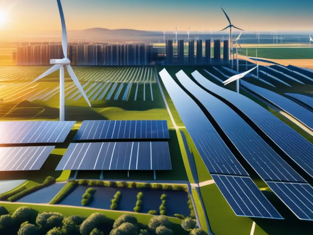 Ciudad futurista con energías renovables Inversión renovable rentable: ciudad futurista con energías sostenibles -