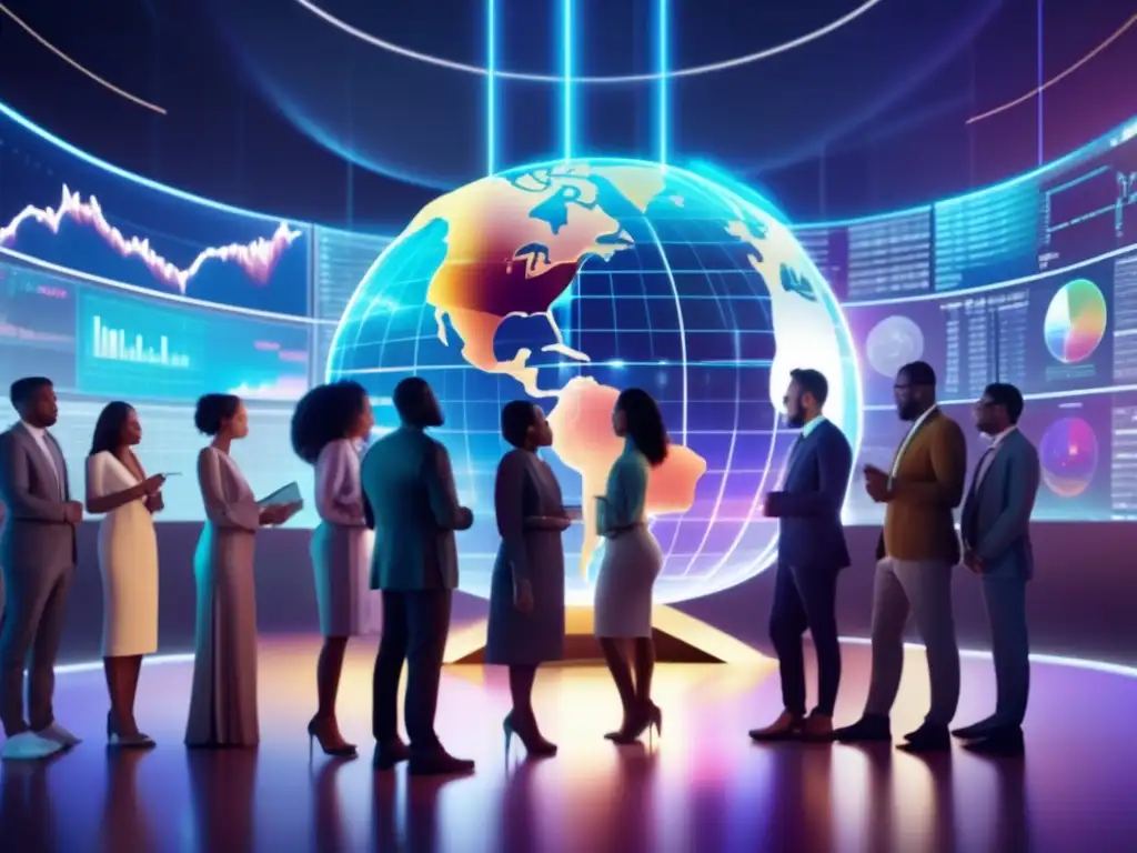 Grupo diverso enfocado en finanzas Inversión responsable para un mundo mejor: diversidad y colaboración en la imagen de personas en actividad financiera