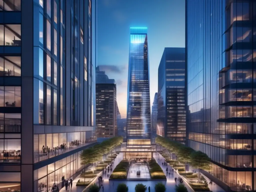 Edificio moderno en una próspera ciudad Inversión segura en fondos inmobiliarios durante la crisis