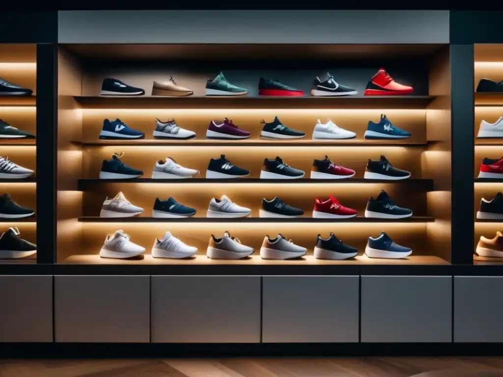Colección exclusiva de zapatillas de alta gama Inversión en sneakers de colección: Imagen 8k de zapatillas icónicas y exclusivas en estantes modernos
