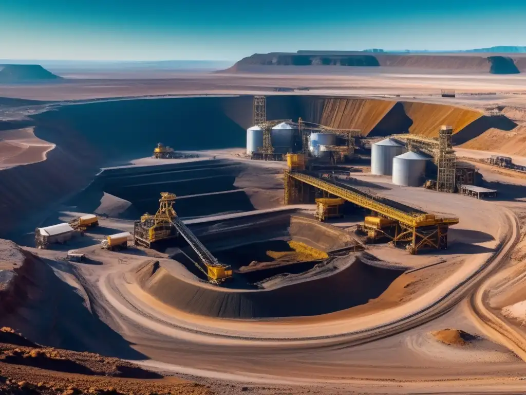 Minas de uranio: paisaje industrial y tecnológico Inversión en uranio para energía limpia en mina remota de desierto