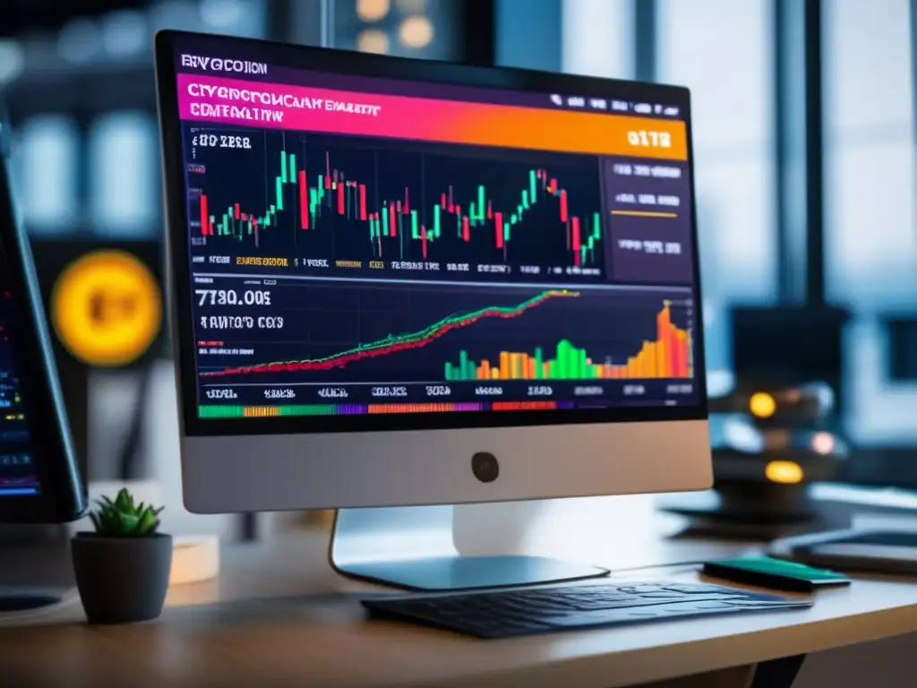 Pantalla de trading de criptomonedas en tiempo real Inversiones altcoins éxito real: plataforma de trading con gráficos en tiempo real que reflejan la volatilidad del mercado