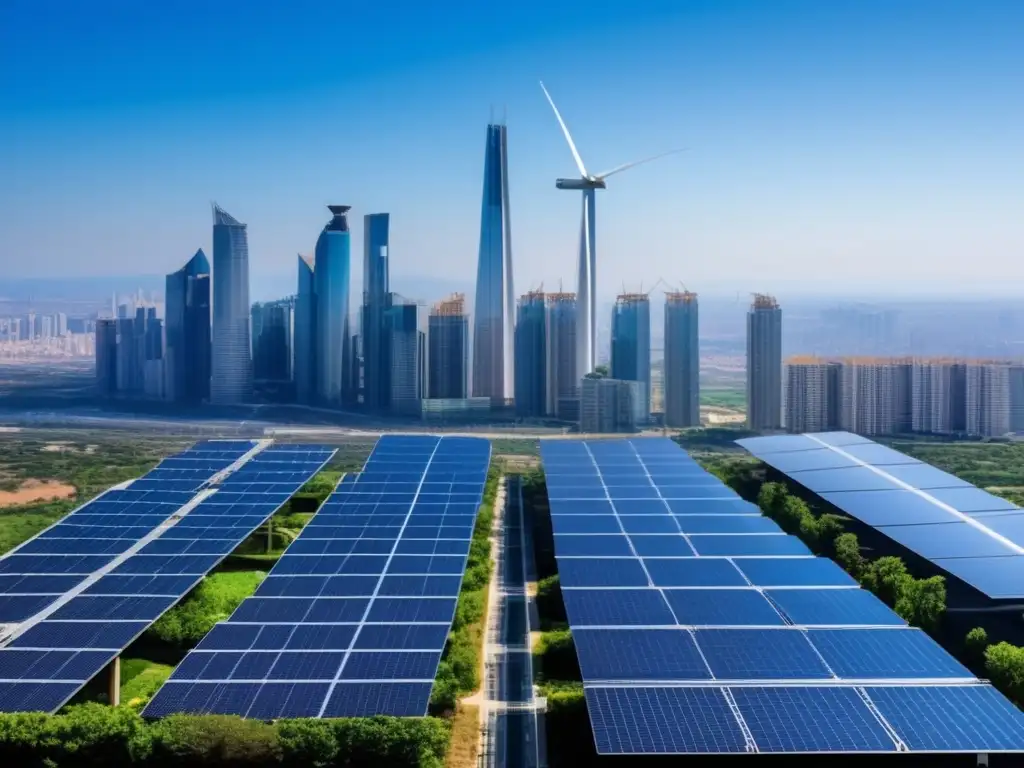 Ciudad sostenible: Integración de energías renovables Inversiones en energías renovables: una ciudad moderna y sostenible con tecnologías limpias y transporte eficiente