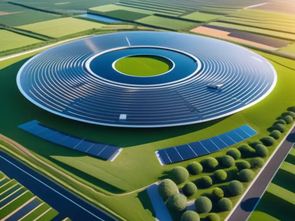 Planta solar futurista: energía limpia y sostenible Inversiones en energías renovables: Futurista planta solar 8k ultradetallada, capturando la energía solar y simbolizando la armonía con la naturaleza