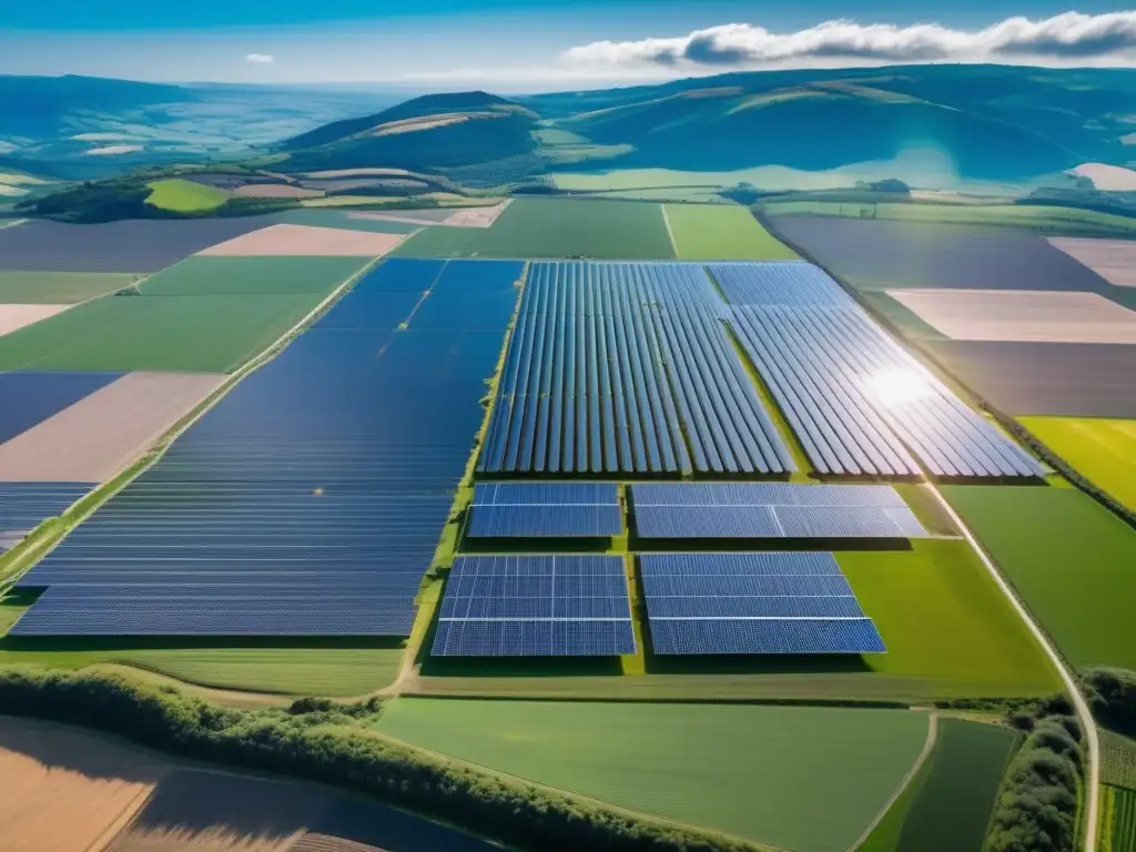 Solar farm en armonía con la naturaleza Inversiones en energías renovables: Tendencias y oportunidades