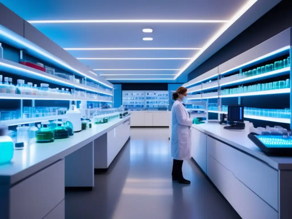 Laboratorio farmacéutico moderno con científicos y equipo avanzado Inversiones en industria farmacéutica europea: Laboratorio moderno con científicos, equipos y tecnología avanzada
