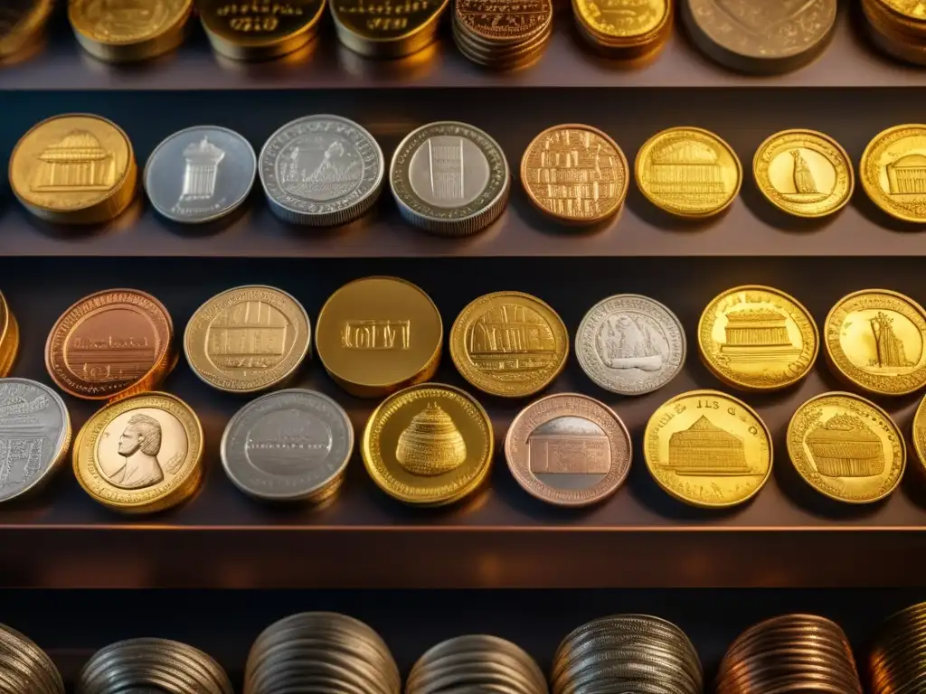 Esplendor de monedas antiguas en exhibición Inversiones en monedas antiguas